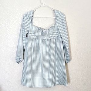 Gianni Bini beautiful sage green check dress, size 6